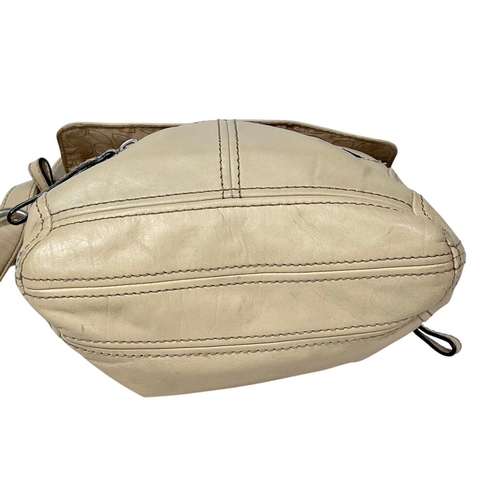 Vintage Fossil Crossbody Shoulder Bag Cream Leather Small Organizer Purse - Picture 3 of 14